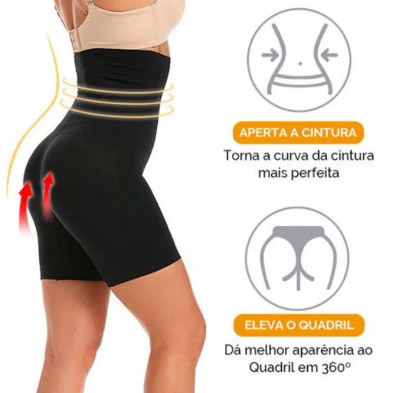 Bermuda Modeladora Feminina【ShapeFit™】: Cintura Alta, Zero Barriga, Máxima Compressão!