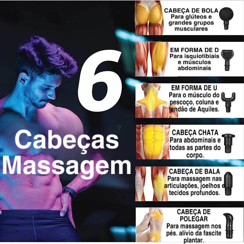 【MuscleEase™】- Massageador Tipo Pistola Elétrico de Alta Frequência!