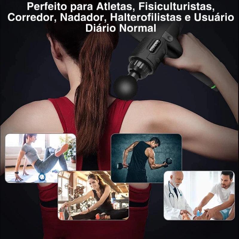 【MuscleEase™】- Massageador Tipo Pistola Elétrico de Alta Frequência!