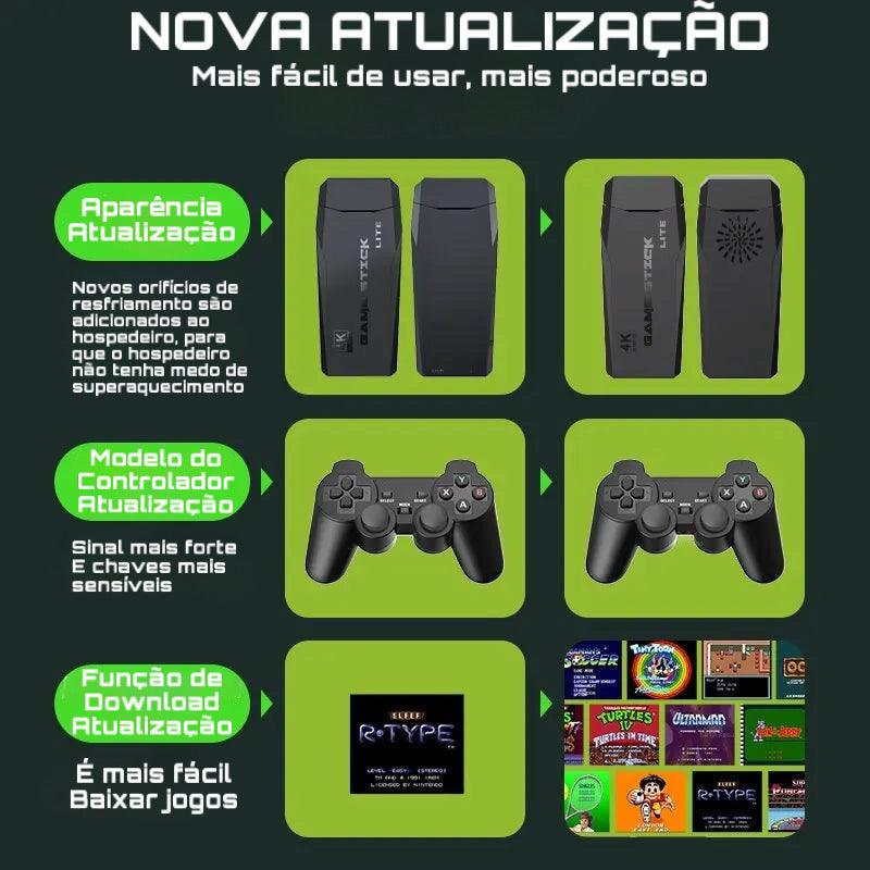 【Console RetroPlay 4K™】- 64GB com 10.000 Jogos e 2 Controles Sem Fio