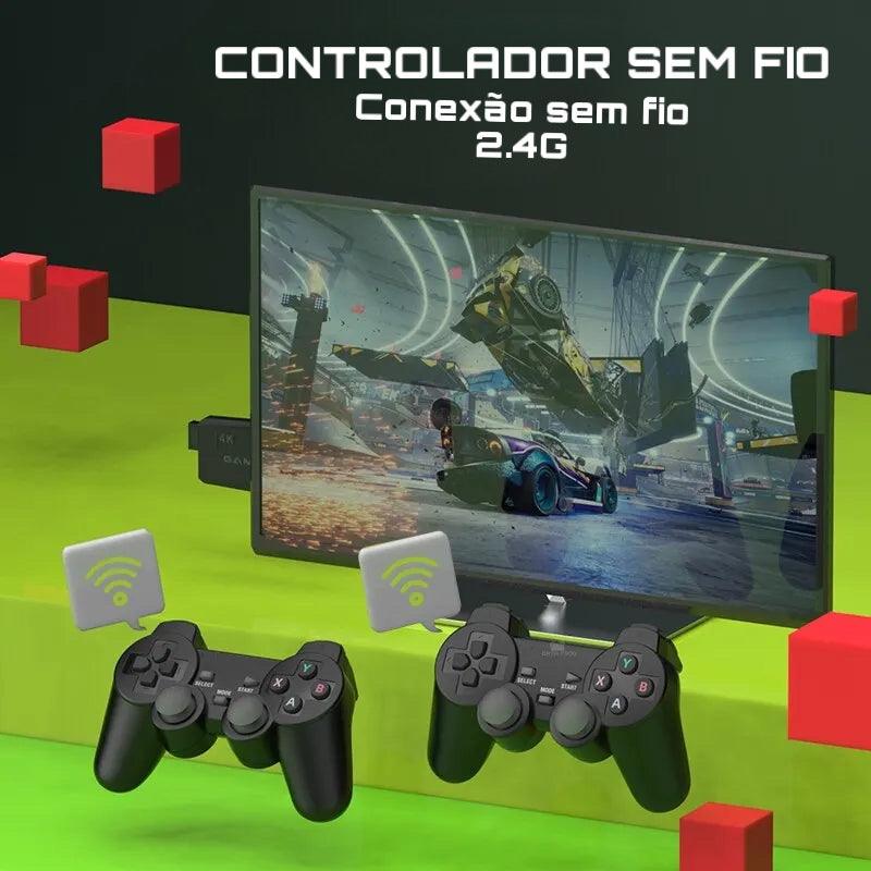 【Console RetroPlay 4K™】- 64GB com 10.000 Jogos e 2 Controles Sem Fio