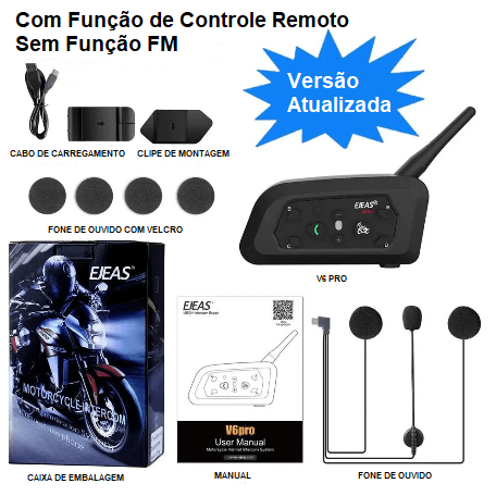 【EJEAS V6 PRO™】: Comunicação Perfeita e Confiável para Suas Aventuras de Moto!