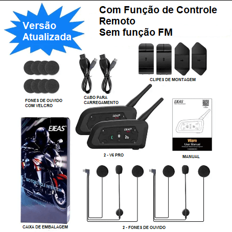 【EJEAS V6 PRO™】: Comunicação Perfeita e Confiável para Suas Aventuras de Moto!